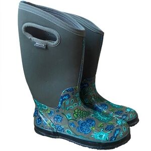 Bogs women’s classic Winter Blooms tall waterproof neoprene rubber boots size 11